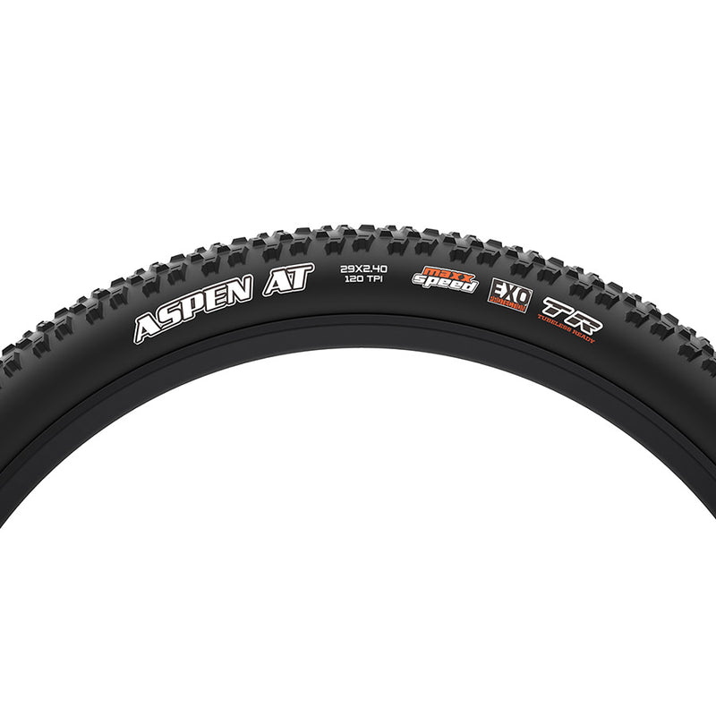 Load image into Gallery viewer, Maxxis Aspen AT Mountain Tire, 29"x2.40, Folding, Tubeless Ready, MaxxSpeed, EXO, Black