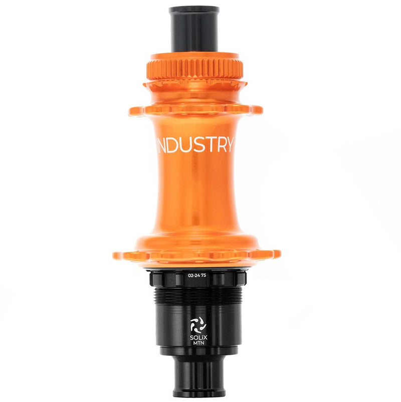 Load image into Gallery viewer, Industry Nine Solix M Classic Rear MS, Disc Hub, Rear, 28H, 12mm TA, 148mm, Shimano Micro Spline, Orange