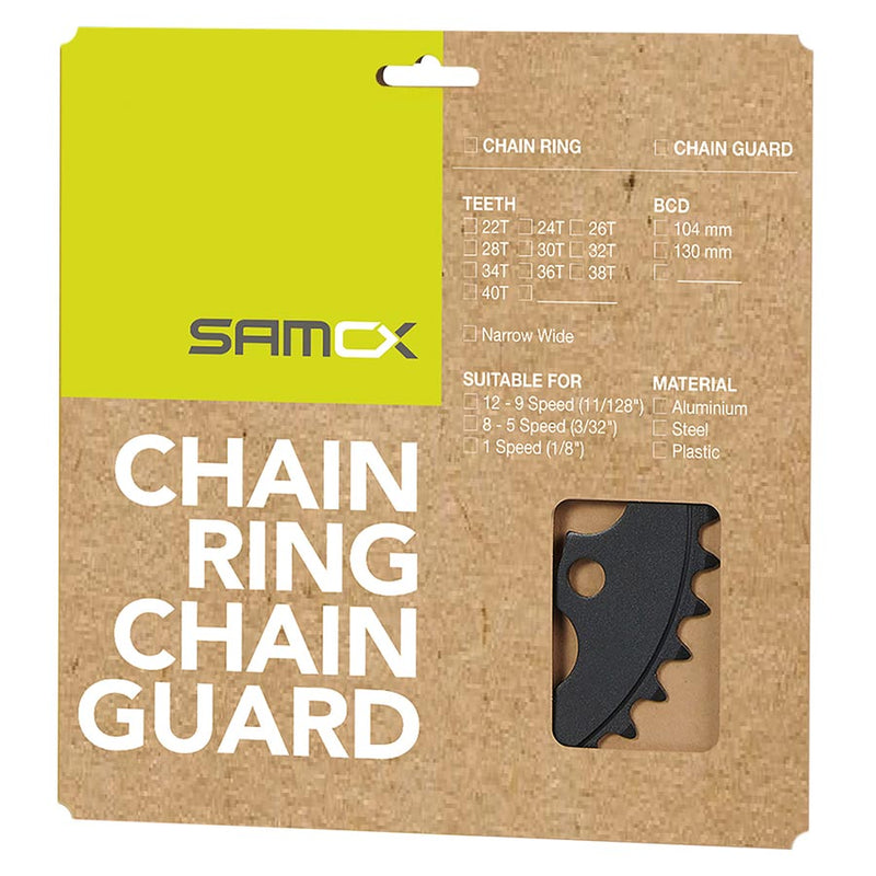 Load image into Gallery viewer, Samox PD-R4-S Chainring Teeth: 36, Speed: 1, BCD: 104, Bolts: 4, Steel, Black