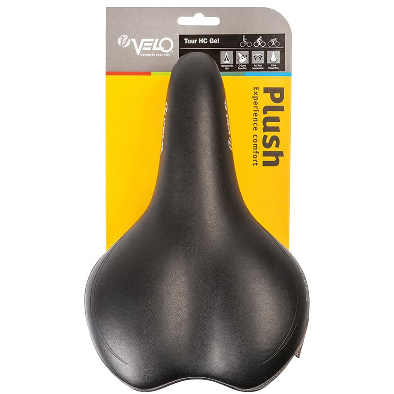 Load image into Gallery viewer, Velo Tour HC Gel Comfort Saddle, 260 x 168mm, 463g, Black