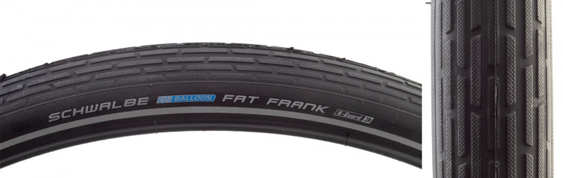 Load image into Gallery viewer, Schwalbe Fat Frank 700x50 Wire Bead Urban Cruiser Tire with KevlarGuard, Reflective Sidewall, Dual TPI, High-Volume Puncture Protection (Qty 4)