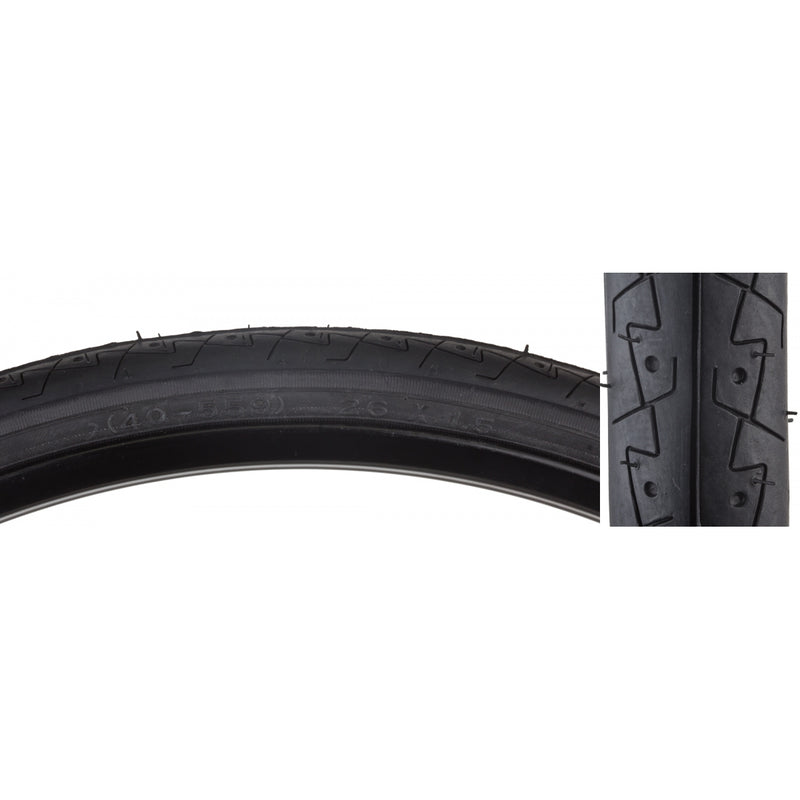 Load image into Gallery viewer, Pack of 2 Sunlite City Slick 26x1.5 Clincher Wire 60 Black/Black Reflective
