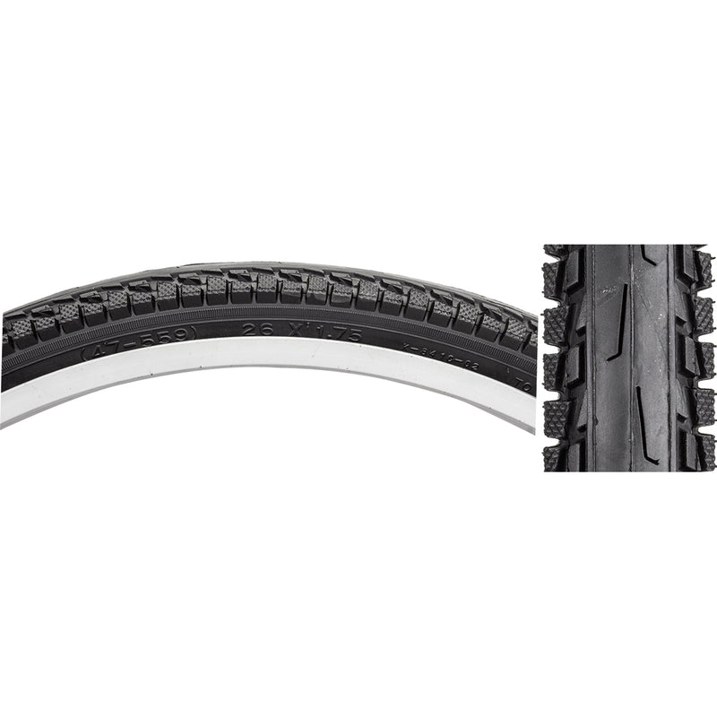 Load image into Gallery viewer, Pack of 2 Sunlite City Komfort 26x1.75 Clincher Wire 60 Black/Black Reflective