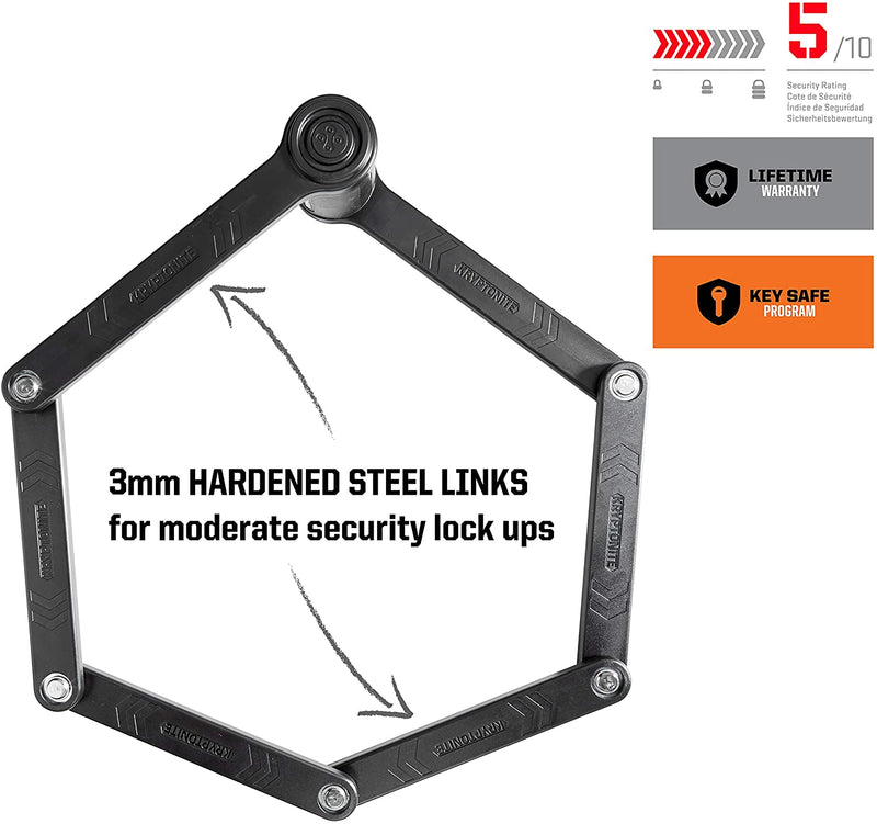 Load image into Gallery viewer, Kryptonite Keeper 510 Folding Lock: 100cm 3mm Black Neoprene Cover