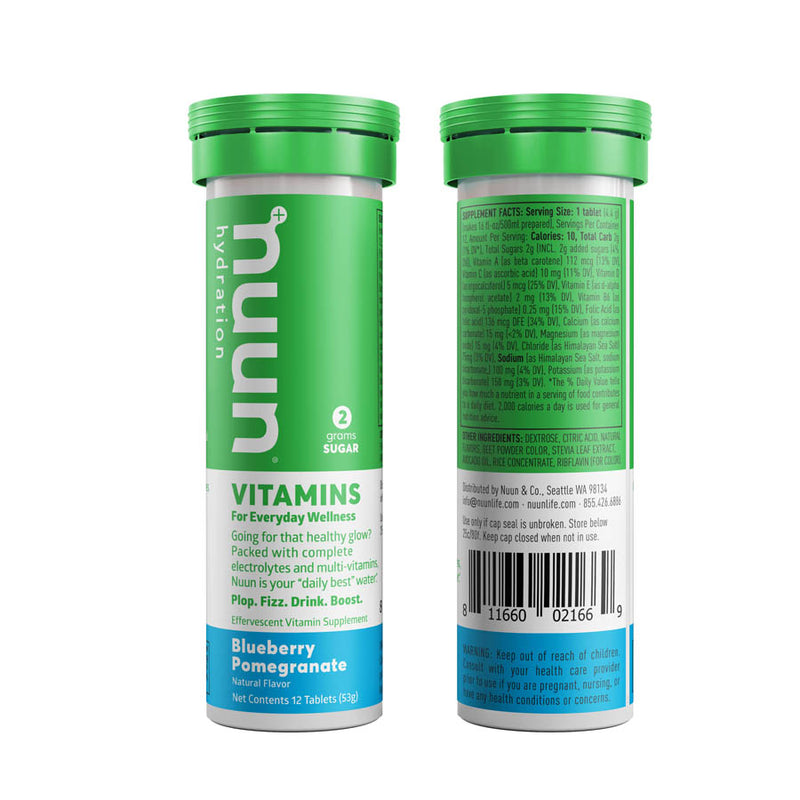Load image into Gallery viewer, Nuun Vitamins Drink Mix Blueberry/Pomegranate, Box of 8, 12 servings