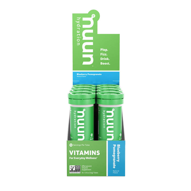 Load image into Gallery viewer, Nuun Vitamins Drink Mix Blueberry/Pomegranate, Box of 8, 12 servings