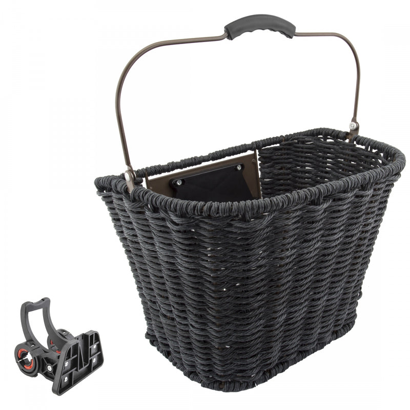 Load image into Gallery viewer, Sunlite Synthetic Wicker QR Basket Grey Wicker 13.5x10.25x10.25`