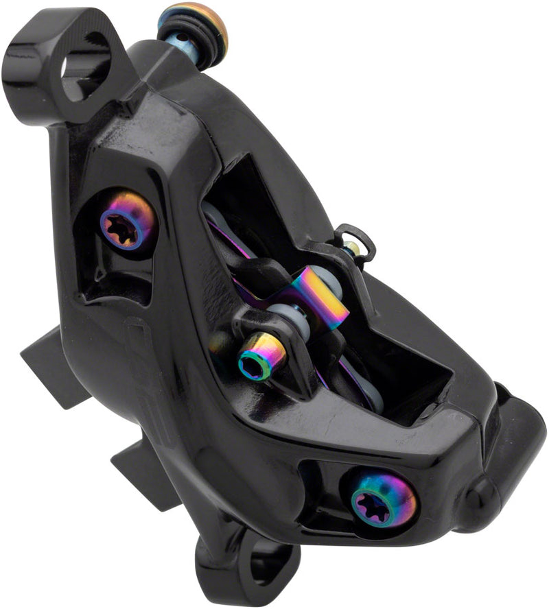 Load image into Gallery viewer, SRAM G2 Ultimate Disc Brake Caliper Assembly - Post Mount, Gloss Black with Rainbow Hardware, A2