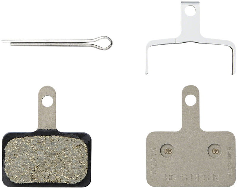 Load image into Gallery viewer, Shimano B05S-RX Resin Disc Brake Pads & Spring Kit Stainless Pack of 2 pairs