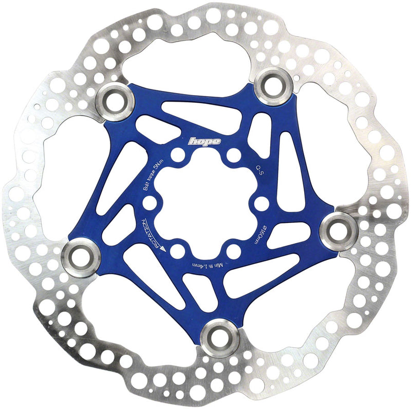 Load image into Gallery viewer, Pack of 2 Hope 2-Piece Floating Disc Rotors, 160mm, 6 Bolt, Blue