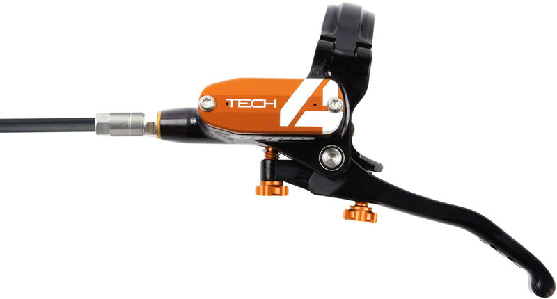 Load image into Gallery viewer, Hope Tech 4 V4 Disc Brake and Lever Set - Rear, Hydraulic, Post Mount, Orange