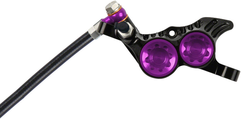 Load image into Gallery viewer, Hope Tech 4 V4 Disc Brake and Lever Set - Rear, Hydraulic, Post Mount, Purple