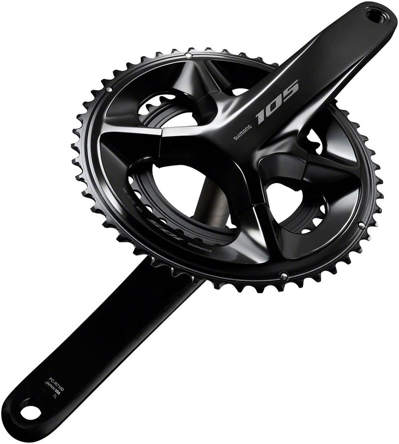 Load image into Gallery viewer, Shimano 105 FC-R7100 Crankset - 172.5mm, 12-Speed, 52/36t, 110 Asymmetric BCD, Hollowtech II Spindle Interface, Black