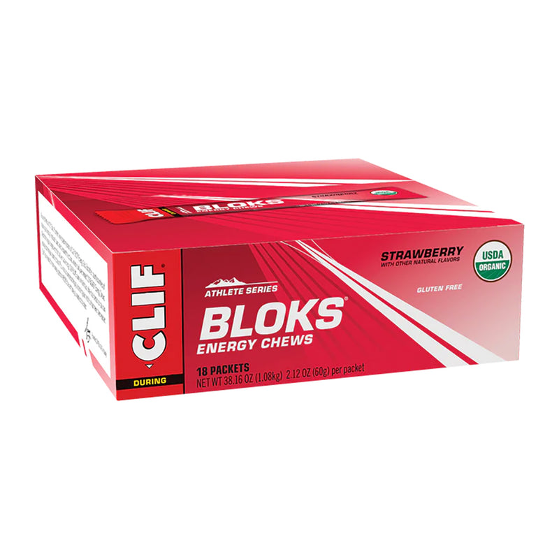 Load image into Gallery viewer, Clif Shot Bloks Strawberry Box Of 18 Usda Organic Energy & Electrolyte Chews