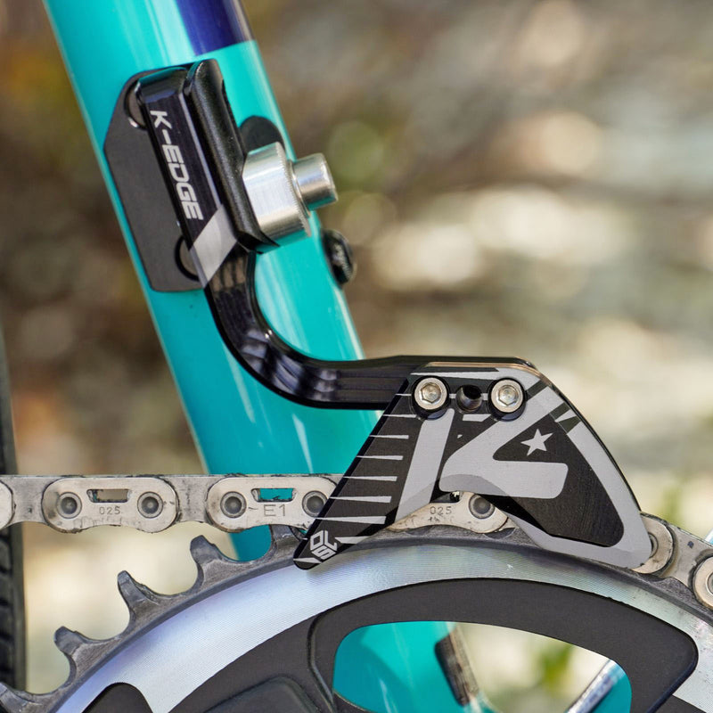 Load image into Gallery viewer, K-EDGE Elevate Race 1x Large Ring Chain Guide - 52-68t, Braze-On, Black/Silver Anodized