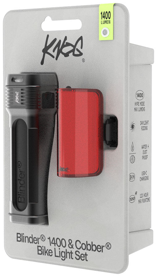 Load image into Gallery viewer, Knog Blinder 1400/Cobber Reflex Lights, Front/Rear Set, Blk
