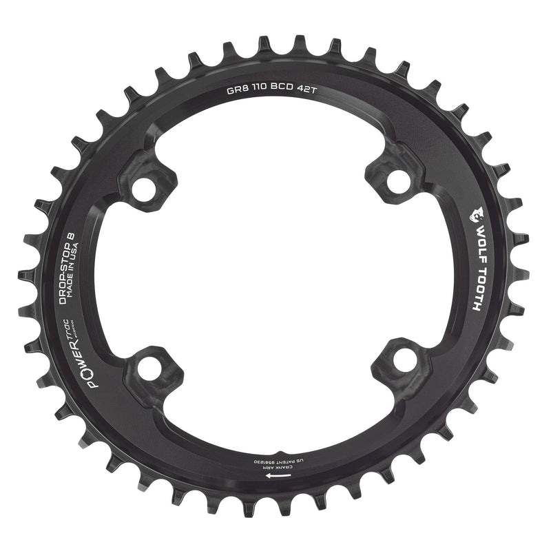 Load image into Gallery viewer, Wolf Tooth Drop-Stop ST 42T Asymmetric 110 BCD Chainring for Shimano GRX
