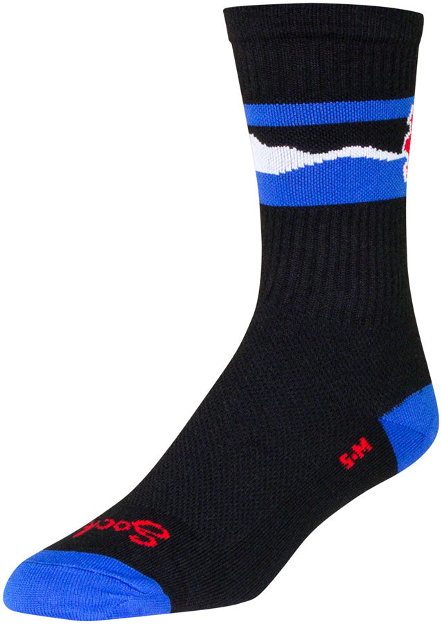 Load image into Gallery viewer, SockGuy Crew Cogorado Socks 6 inch Black Large X-Large Unisex Synthetic