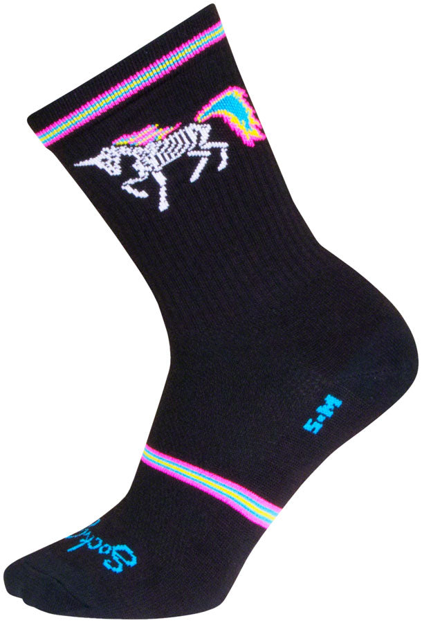 Load image into Gallery viewer, SockGuy Dark Magic Crew Socks - 6", Black/Multi, Small/Medium