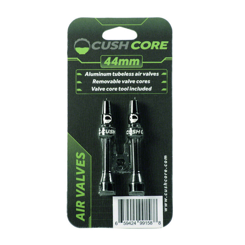 Load image into Gallery viewer, CushCore 44mm Valve Set Black CNC Machined Anodized Tubeless Pair