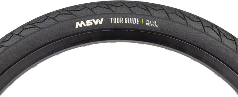 Load image into Gallery viewer, MSW Tour Guide Tire - 20 x 1.75, Black, Folding Wire Bead, 33tpi