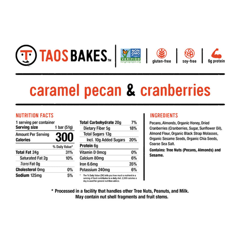 Load image into Gallery viewer, Taos Bakes Energy Bar, Caramel Pecan, 12/Count NLA