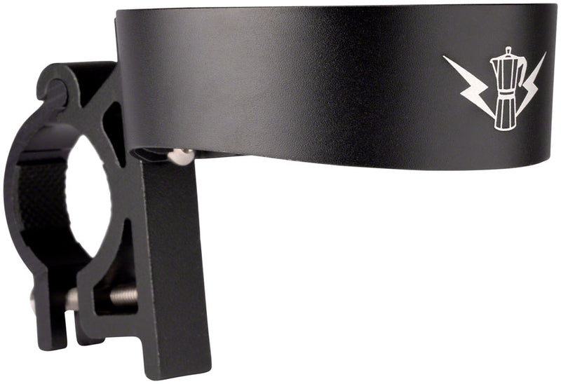 Load image into Gallery viewer, Portland Design Works Barista Cup Holder: 22.0-26.0mm Handlebars, Lightning/Moka Pot Design, Black