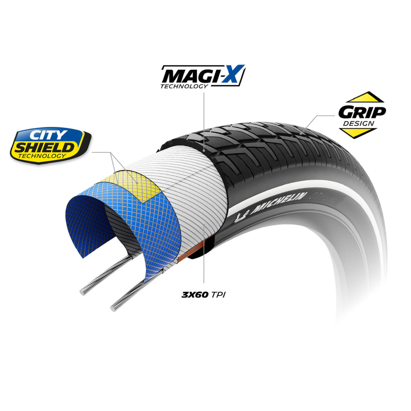 Load image into Gallery viewer, Michelin City Touring TT Road Tire, 29x2.20, Folding, TT, MAGI-X, City Shield, 3x62, Black