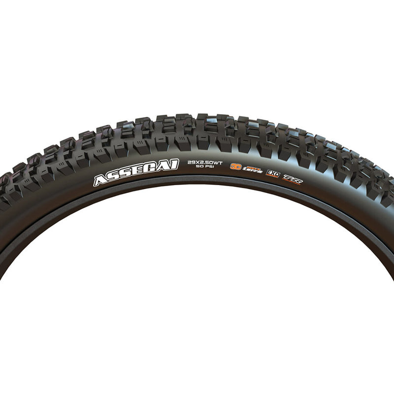 Load image into Gallery viewer, Maxxis Assegai Mountain Tire, 27.5"x2.60, Folding, Tubeless Ready, MaxxTerra, EXO+, 60TPI, Black
