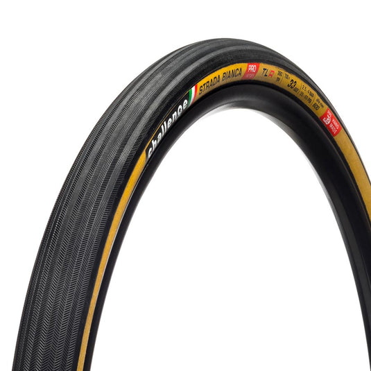 Challenge Strada Bianca Pro Tire Tubeless Folding Black/Tan Handmade 700 x 33