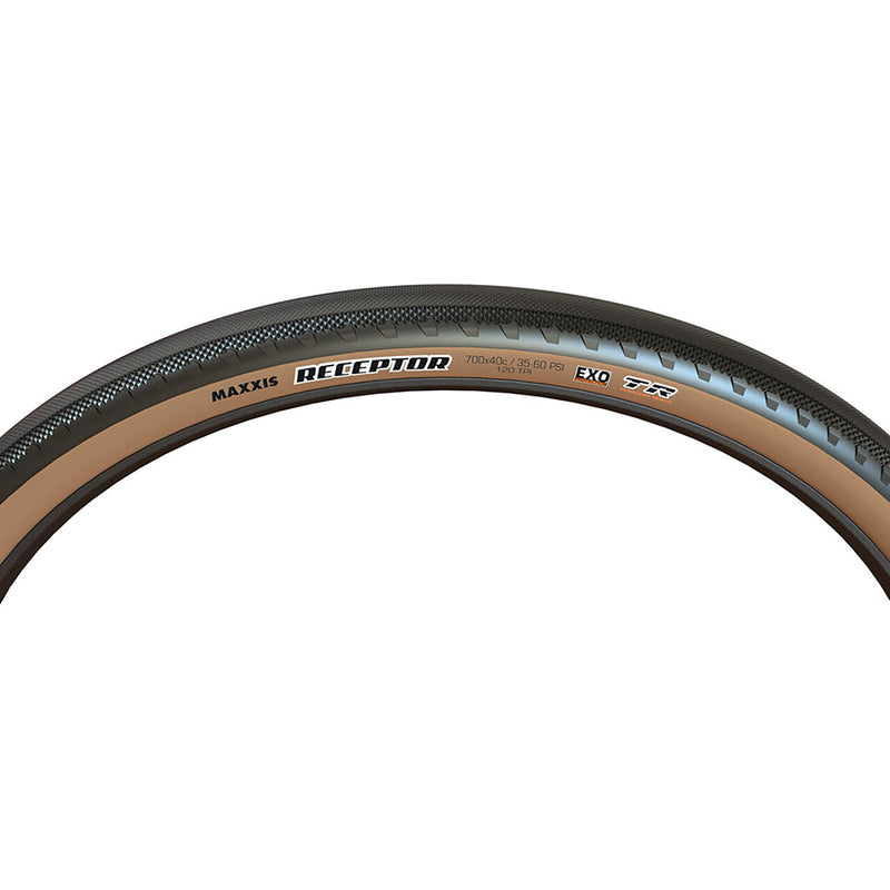 Load image into Gallery viewer, Maxxis Receptor Gravel Tire 700x40C, Folding, Tubeless Ready, HYPR-X, EXO, 120TPI, Tanwall
