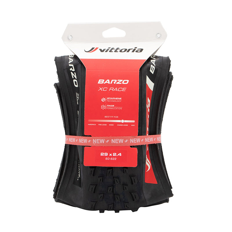 Load image into Gallery viewer, Vittoria BARZO Mountain Tire, 29x2.40, Folding, Tubeless Ready, Race Formulation Graphene + Silica, Nylon, 60TPI, Black

