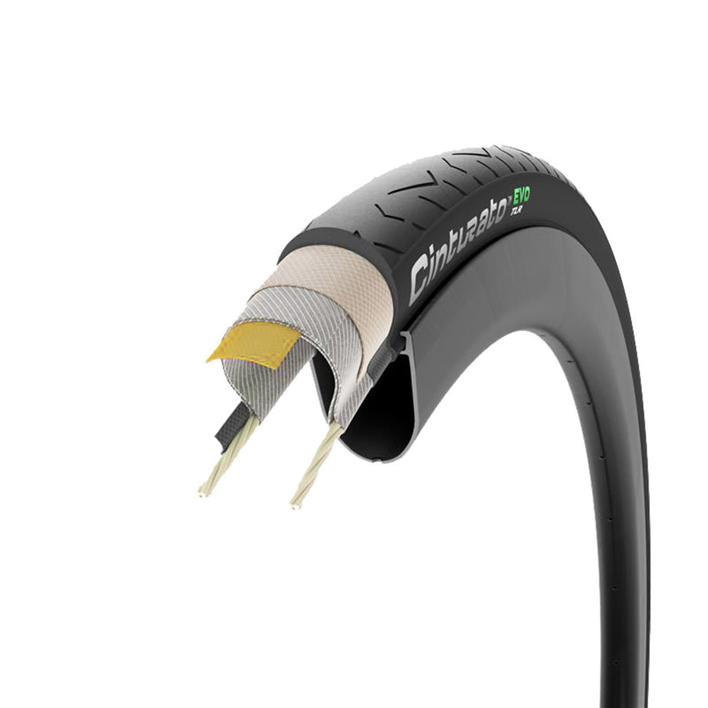 Load image into Gallery viewer, Pirelli Cinturato EVO TLR Road Tire, 700x45C, Folding, Tubeless Ready, SmartEVO AS, TechWALL+, 60TPI, Black

