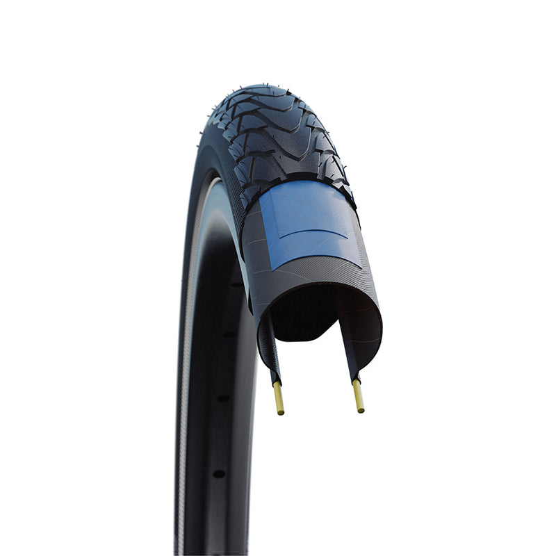 Load image into Gallery viewer, Schwalbe Marathon Racer Hybrid Tire, 700x30C, Wire, Clincher, Addix Green, RaceGuard, Reflex, 67TPI, Black
