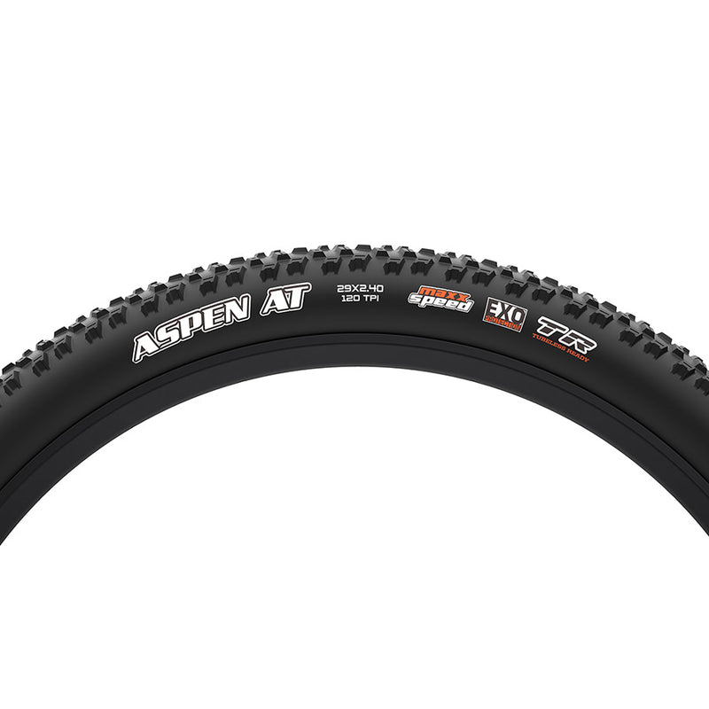 Load image into Gallery viewer, Maxxis Aspen AT Mountain Tire, 32"x2.40, Folding, Tubeless Ready, MaxxSpeed, EXO, Black
