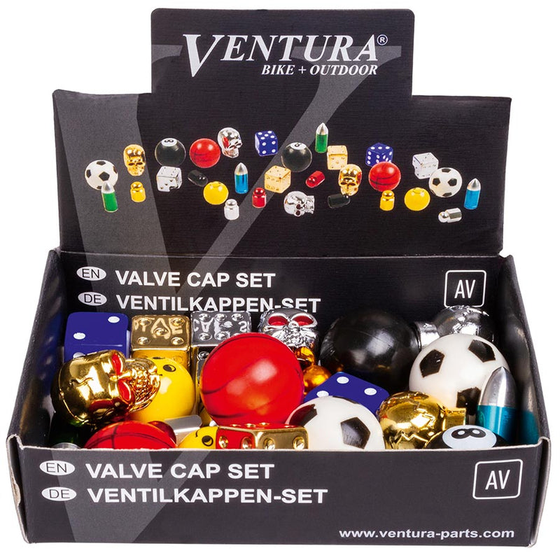 Load image into Gallery viewer, Ventura Valve Cap Bulk 15 designs, 2 of each, For Schrader, Kit
