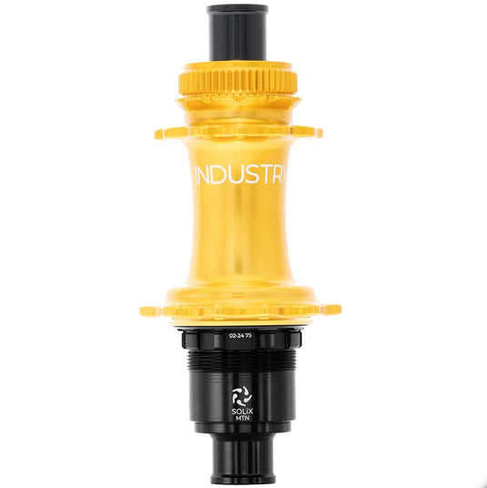 Industry Nine Solix M Classic Rear MS, Disc Hub, Rear, 28H, 12mm TA, 148mm, Shimano Micro Spline, Gold