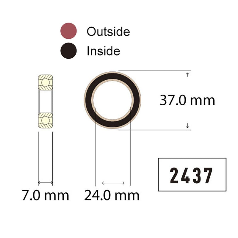 Load image into Gallery viewer, Wheels Manufacturing Angular Contact, Sealed Cartridge Bearing, MR 2437, 24x37x7mm, Steel
