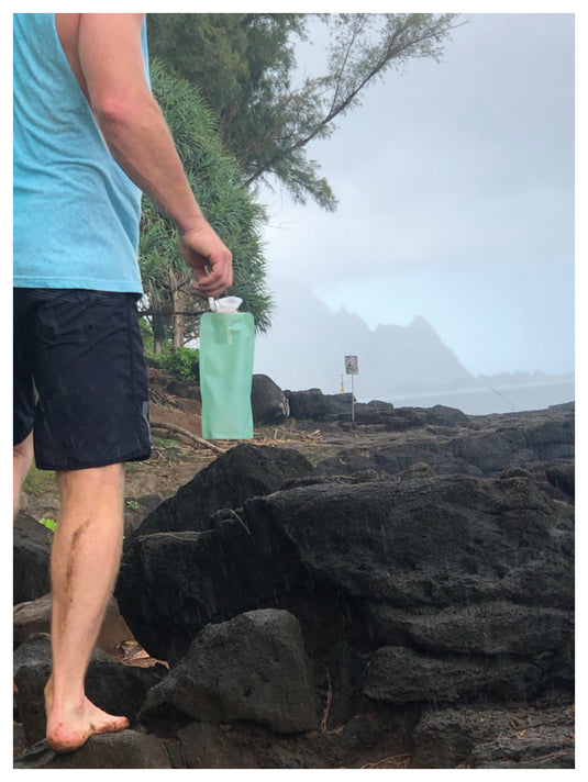 Vapur 0.7L Eclipse Sea Glass: Reusable Collapsible Water Bottle for Eco-Friendly Hydration