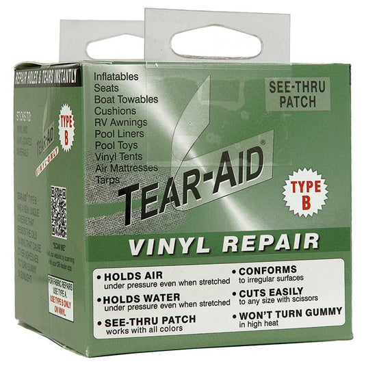 Tear-Aid Type A Vinyl Repair Tape & Patches Bundle Waterproof, UV-Resistant, Flexible Rip Repair Kit