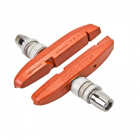 2 Pack Kool-Stop Supra 2 Brake Pads with Water Groove and Threaded Post: Salmon