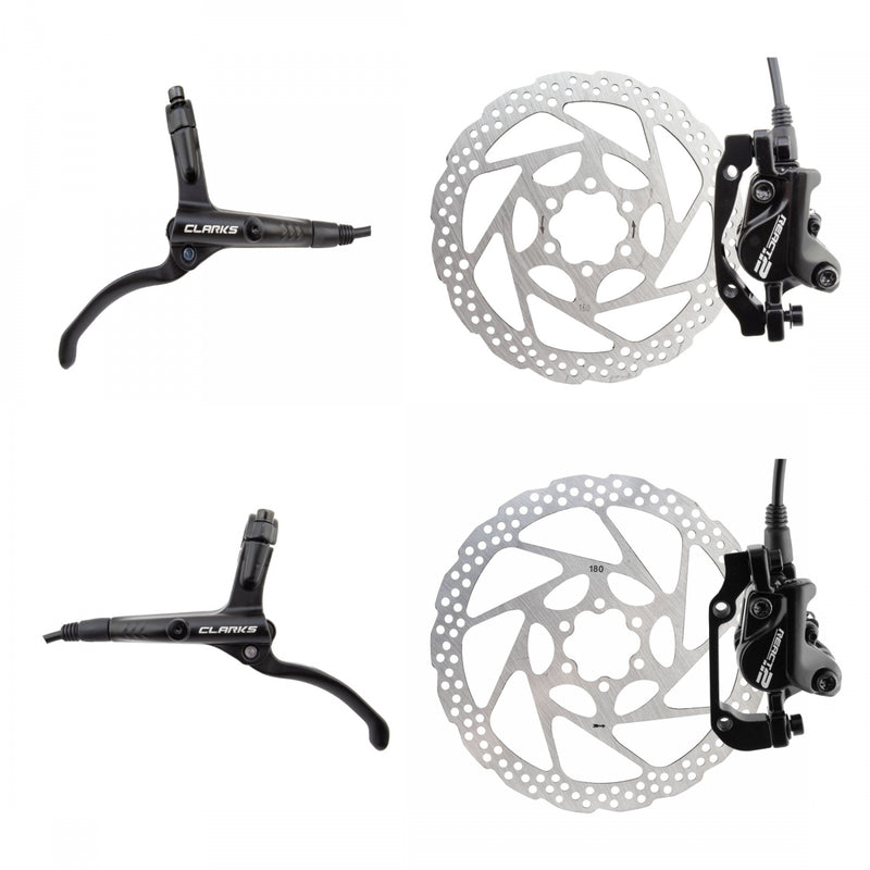Load image into Gallery viewer, Clarks-React-2-Hydraulic-Disc-Brake-Kit-Disc-Brake-&amp;-Lever-Universal-DBKL0568-MTB-Flat-Bar-Disc-Brakes
