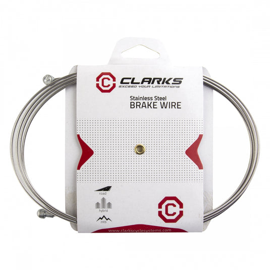 Pack of 2 Clarks Stainless Steel Brake Wire Front or rear 2000mm 1.5mm Silver