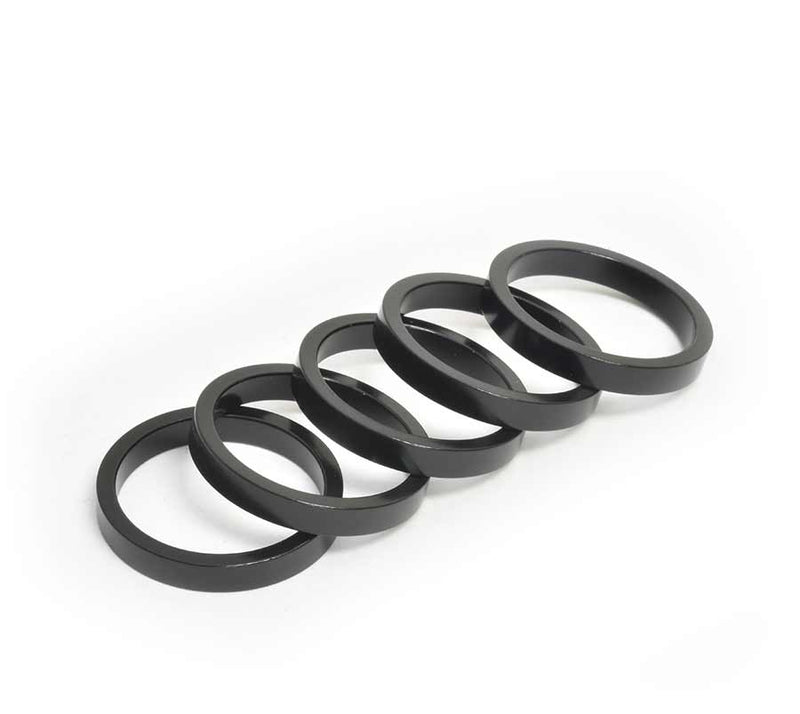 Load image into Gallery viewer, Wheels Manufacturing Headset Spacer, 1-1/8'', Height: 5mm, Aluminum, Black, 5pcs
