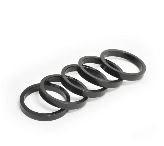 Wheels Manufacturing Headset Spacer, 1-1/8'', Height: 5mm, Aluminum, Black, 5pcs