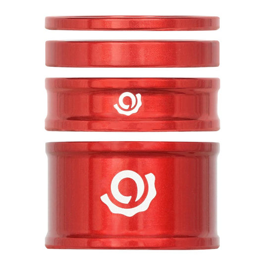 Industry Nine iRiX Headset Spacer Kit, 1-1/8'', Height: 2.5mm/5mm/10mm/20mm, Aluminum, Red