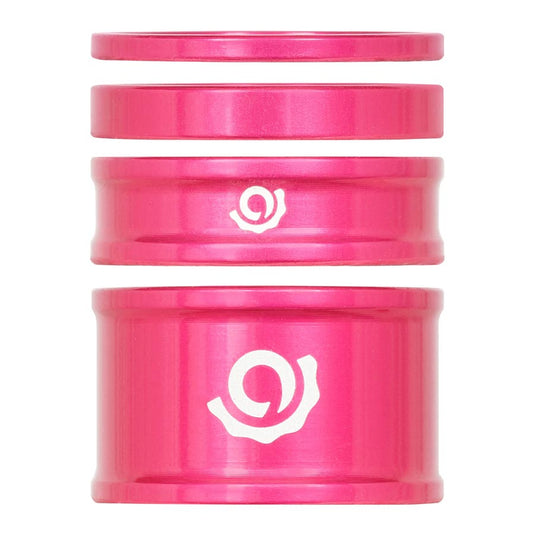 Industry Nine iRiX Headset Spacer Kit, 1-1/8'', Height: 2.5mm/5mm/10mm/20mm, Aluminum, Pink