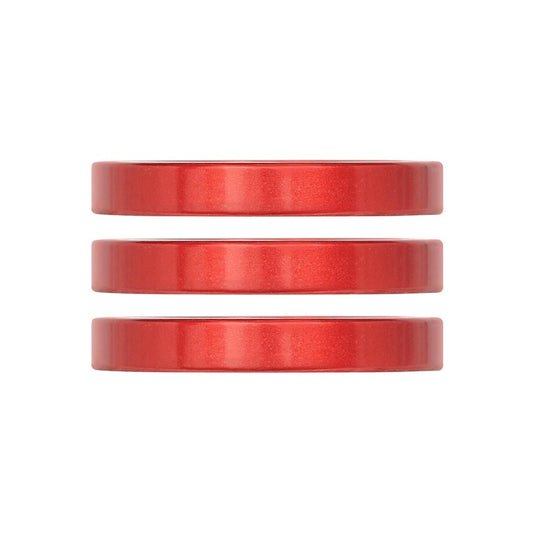 Industry Nine iRiX Headset Spacer, 1-1/8'', Height: 5mm, Aluminum, Red, 3pcs