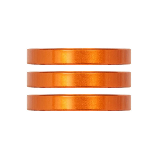Industry Nine iRiX Headset Spacer, 1-1/8'', Height: 5mm, Aluminum, Orange, 3pcs