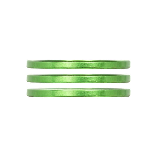 Industry Nine iRiX Headset Spacer, 1-1/8'', Height: 2.5mm, Aluminum, Lime, 3pcs